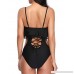 ANGGREK Women Off Shoulder Swimsuit Flounce 2 Piece Connected Bikini Set Black B07MJ24Y1V